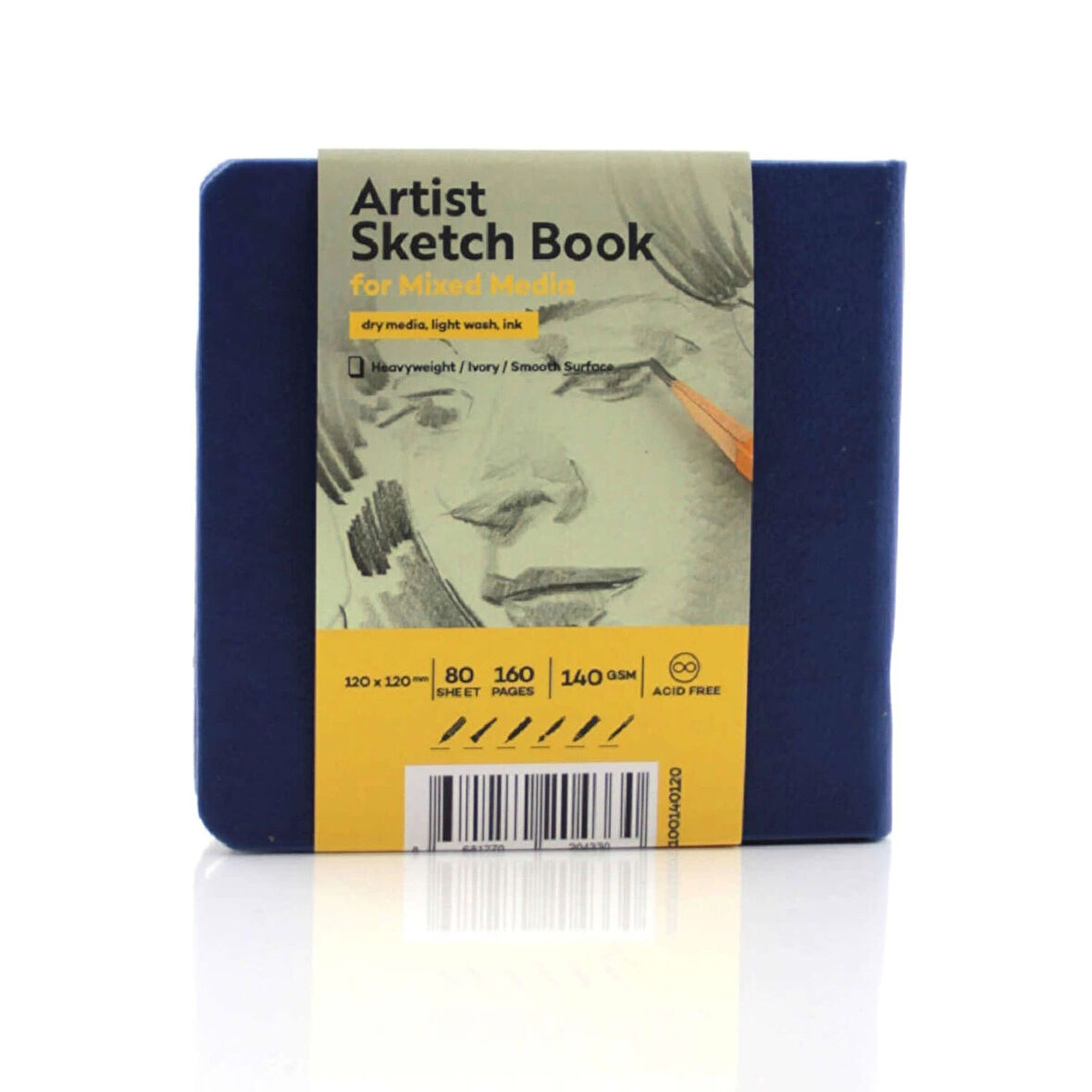 Supertrend Sketchbook Sert Kapak Eskiz Çizim Defteri 140 gr. 12x12 cm. 80 yp. MAVİ