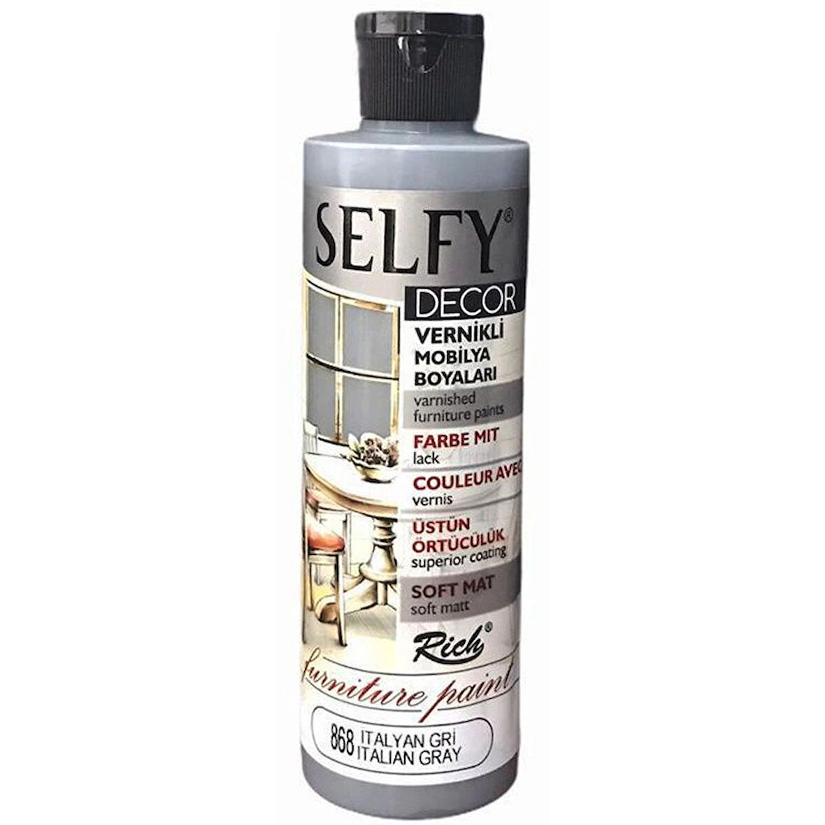 Supertrend Selfy Decor Vernikli Boya 240 cc 868 İTALYAN GRİ