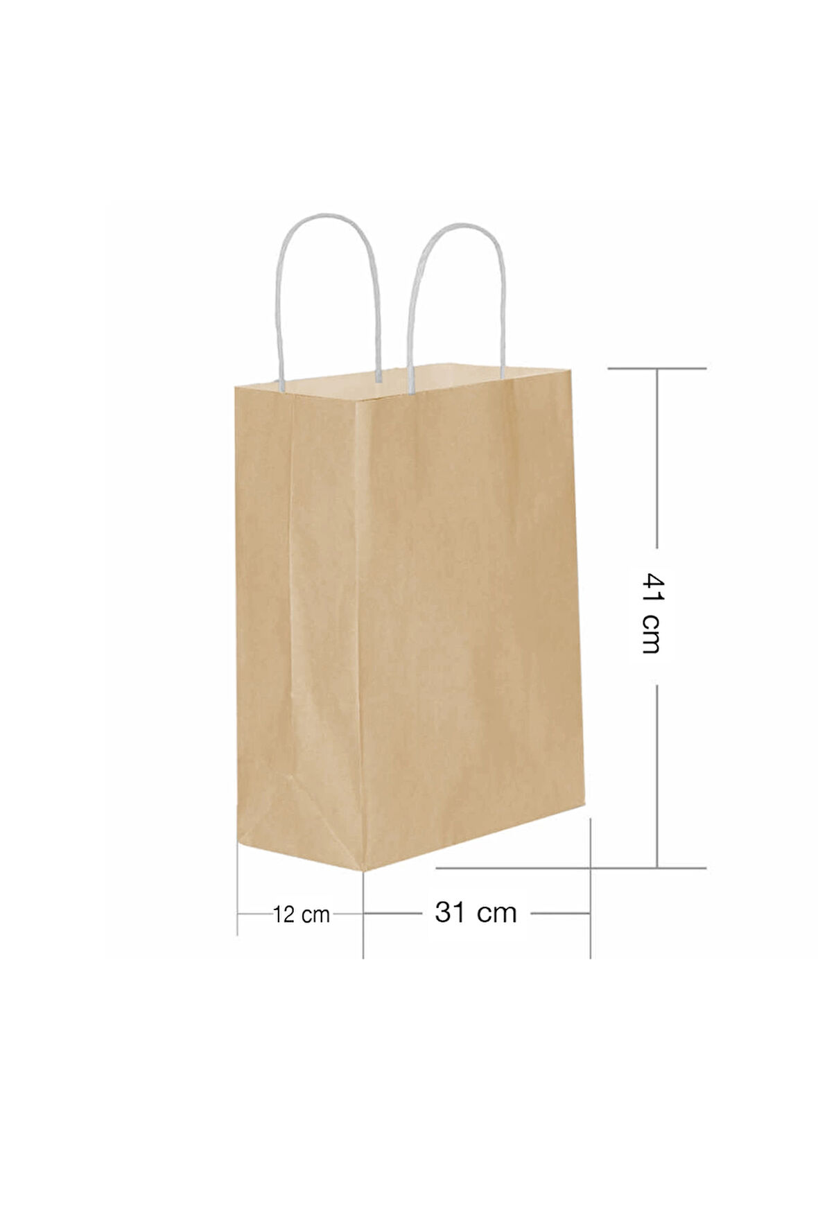 Supertrend Kraft Çanta Naturel Büyük Boy 31x41cm 25li