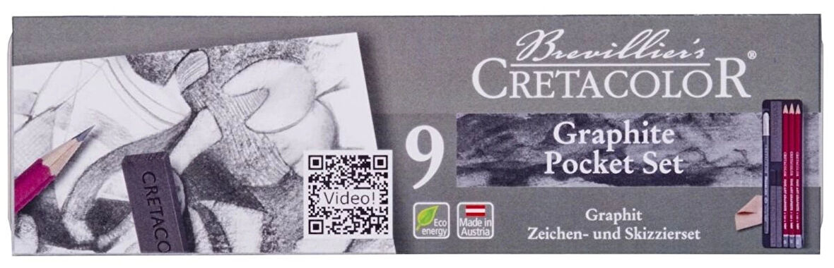 Supertrend Graphite Pocket Set Karakalem Eskiz Çizim Seti Metal Kutu 9 Parça