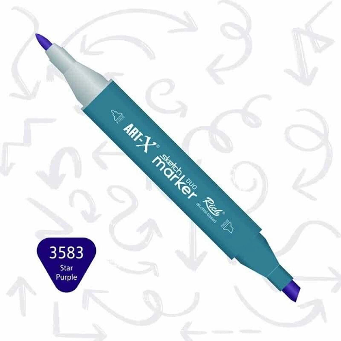 Supertrend Supertrend Sketch Marker Duo Çift Uçlu Marker Kalem 3583 Star Purple