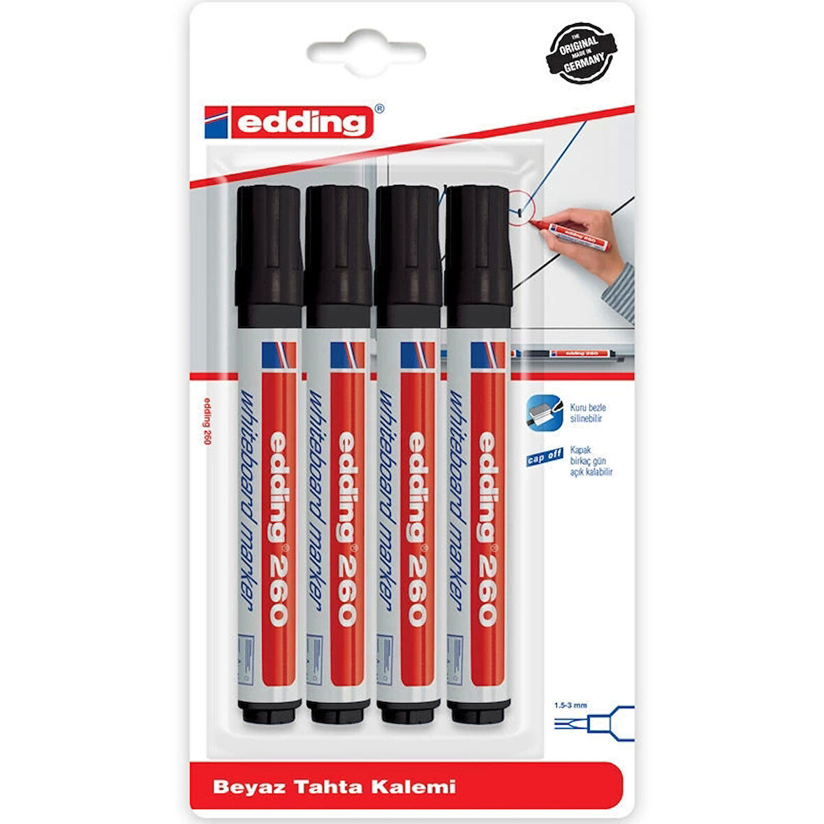 Supertrend 260 Whiteboard Marker Yazı Tahtası Kalemi Seti 4'lü Siyah