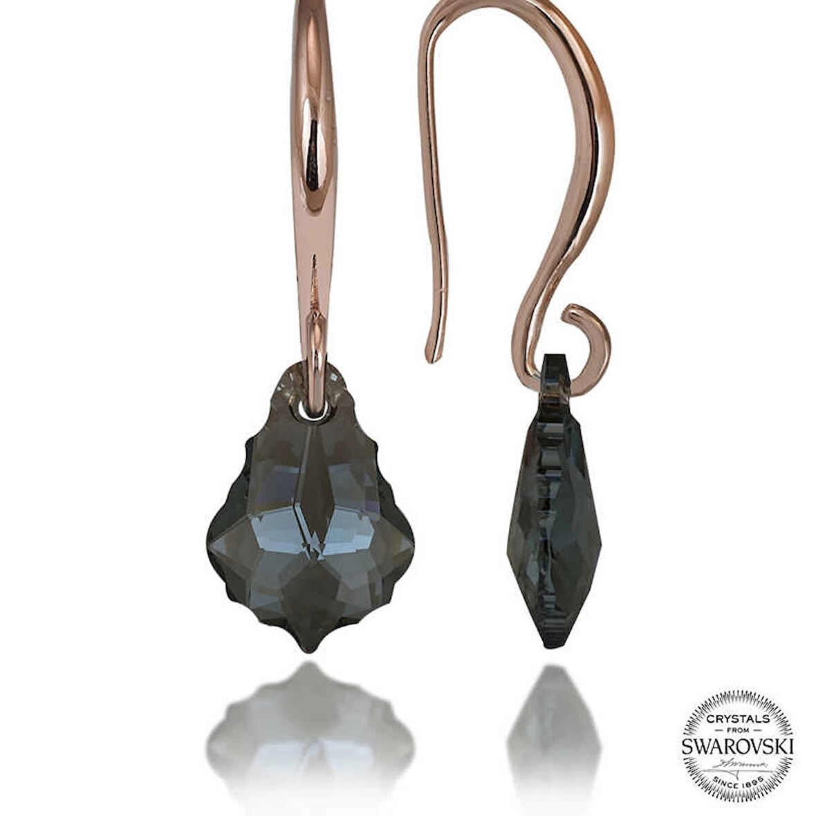 Supertrend Swa Crystal Taşlı Gümüş Yeşil Taşlı Damla Sallantılı Kadın Küpe