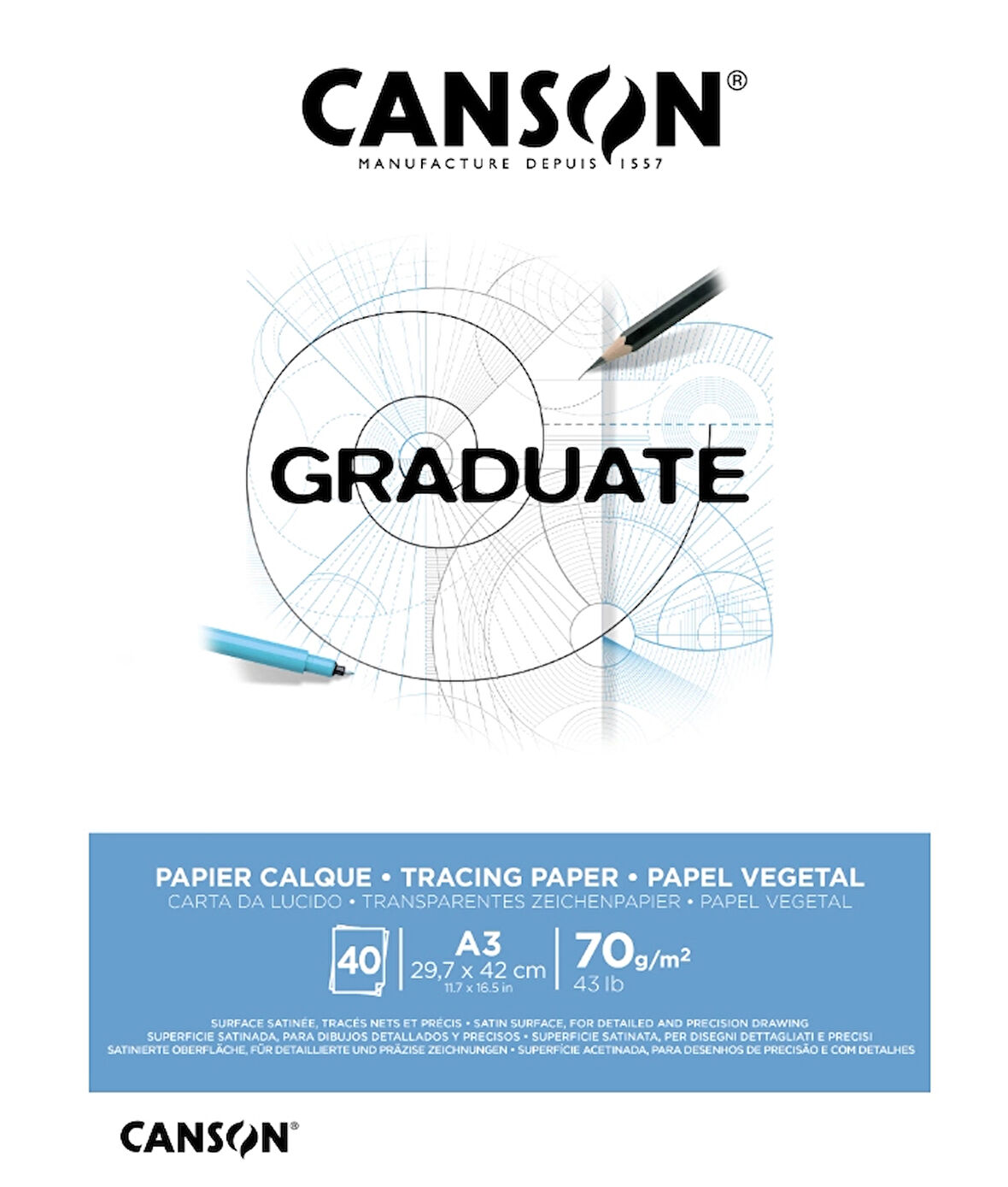 Supertrend Graduate Tracing Paper Aydınger Eskiz Defteri Blok 70 gr. A3 40 yaprak