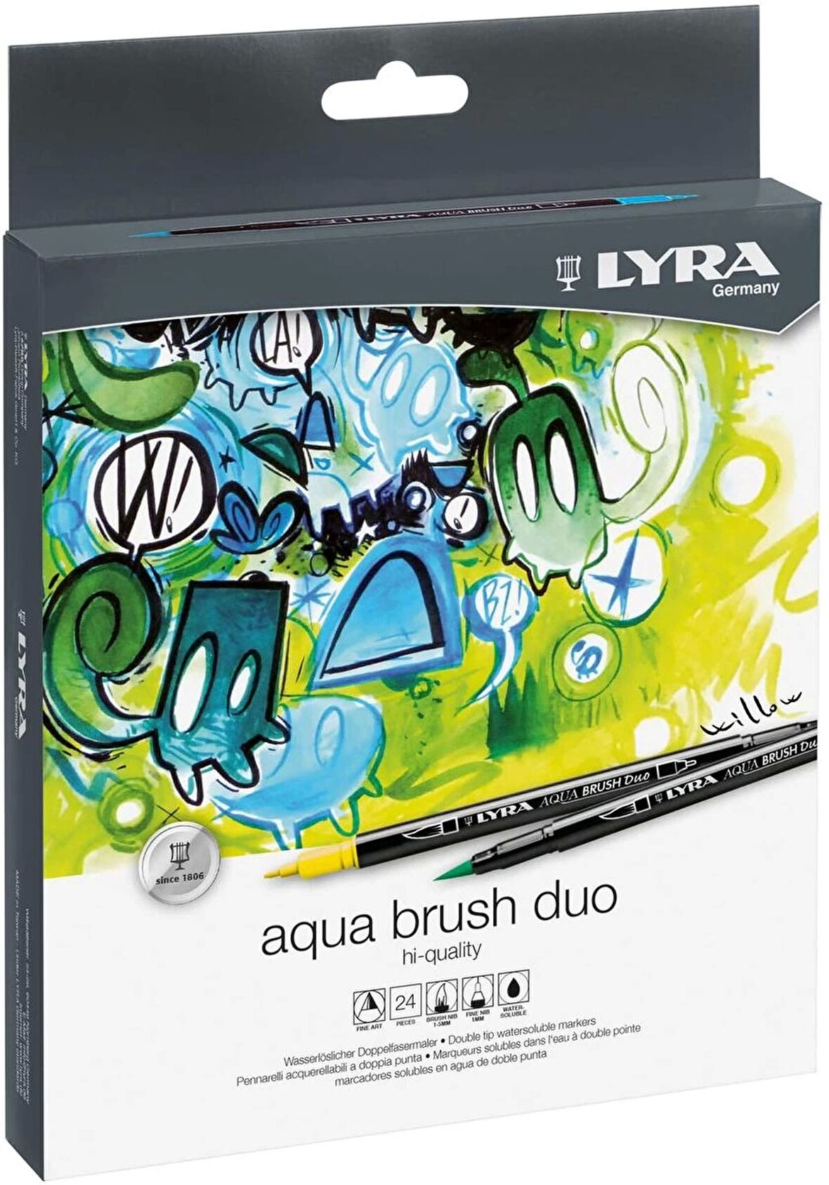 Supertrend Aqua Brush Duo Çift Taraflı Fırça Uçlu Çizim Kalemi Seti 24 Renk