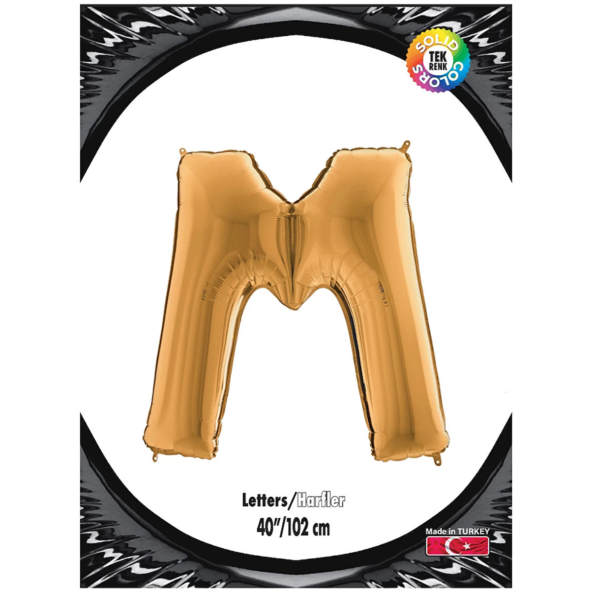 M Harf Altın Folyo Balon 40"