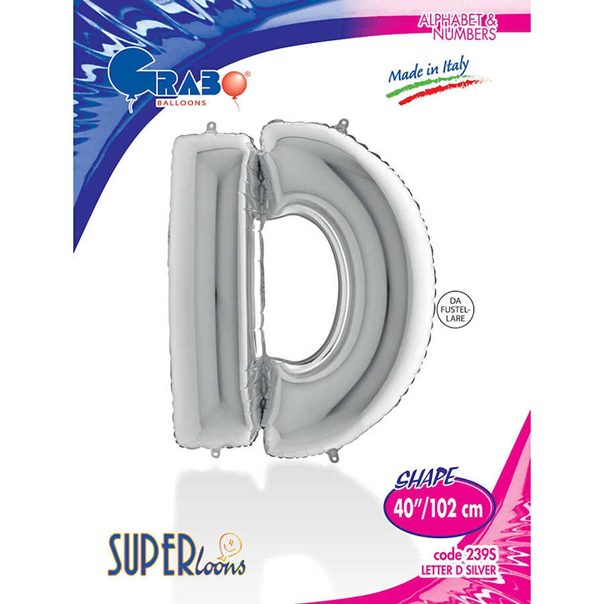 D Harf Supertrend Gümüş Folyo Balon 40"