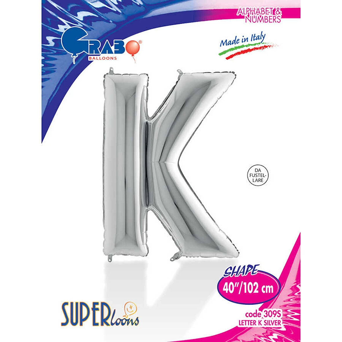 K Harf Supertrend Gümüş Folyo Balon 40"