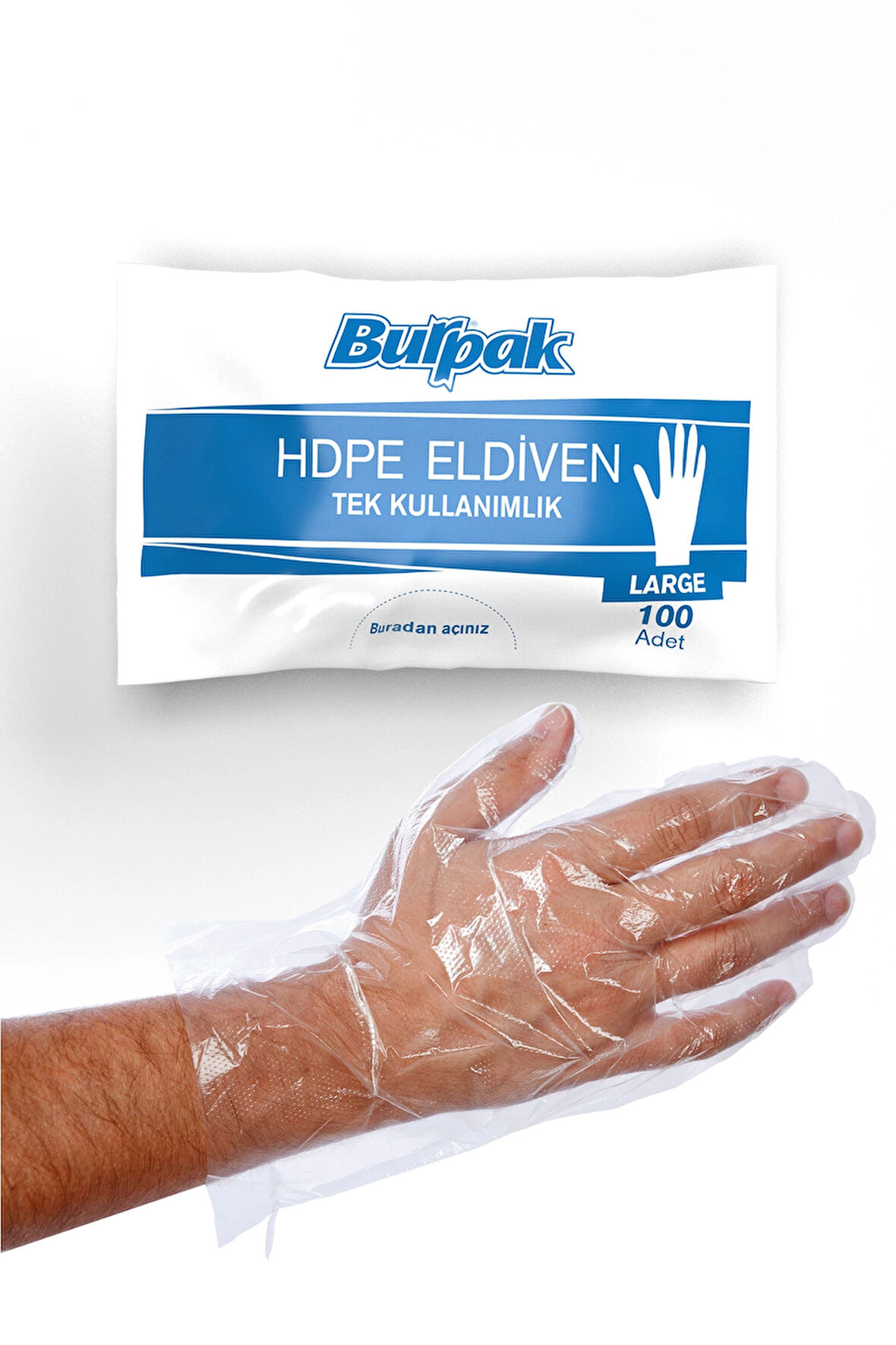 Supertrend Şeffaf Eldiven HDPE L 100 Adet