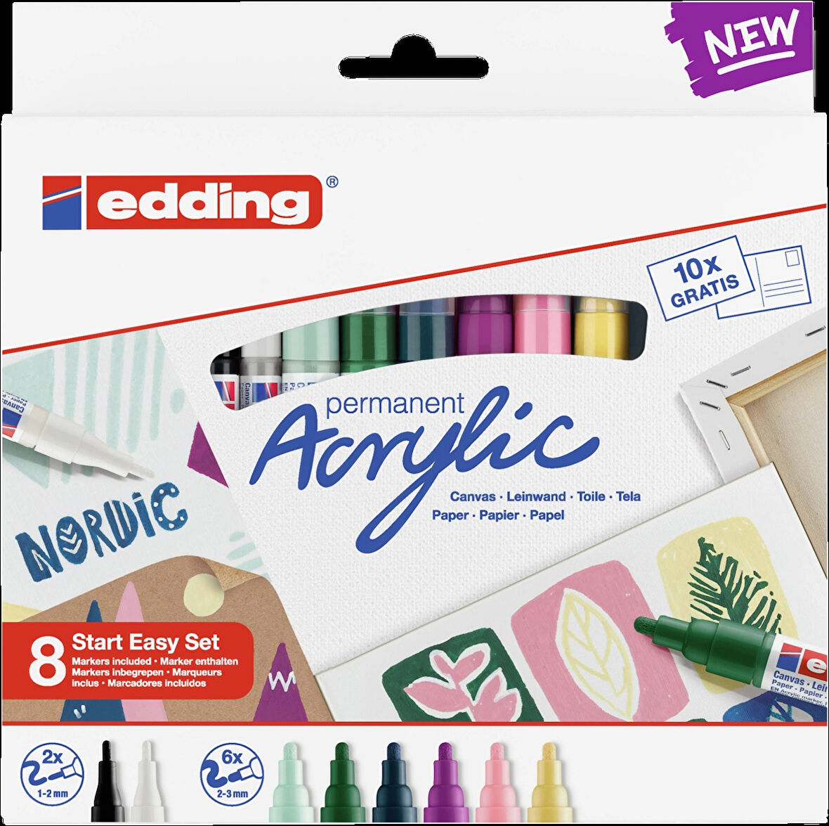 Supertrend Akrilik Boyama Markörü Seti Marker Easy Start Set Nordic 8 Mix Kalem