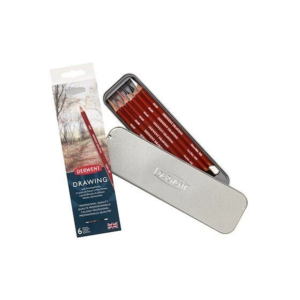 Supertrend Drawing Pencils Renkli Çizim Kalemi Seti 6'lı Teneke Kutu + Kalemtraş