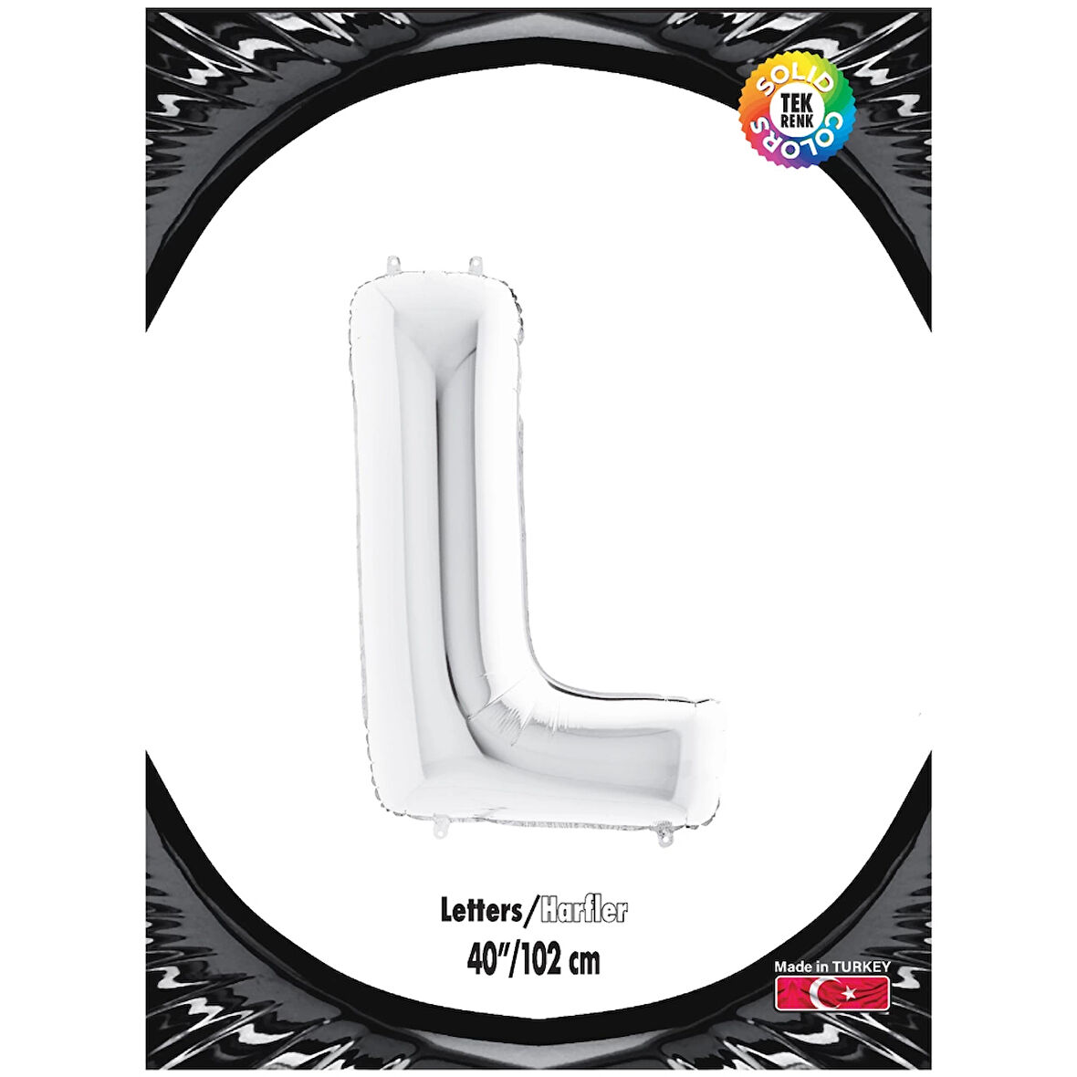 L Harf Gümüş Folyo Balon 40"