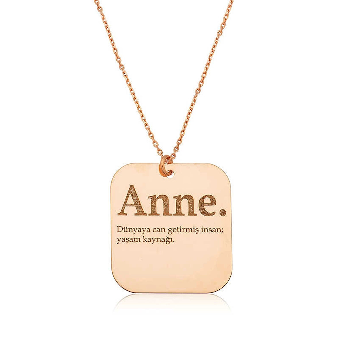 Supertrend ​gümüş Rose Anne Yazılı Plaka Bayan Kolye