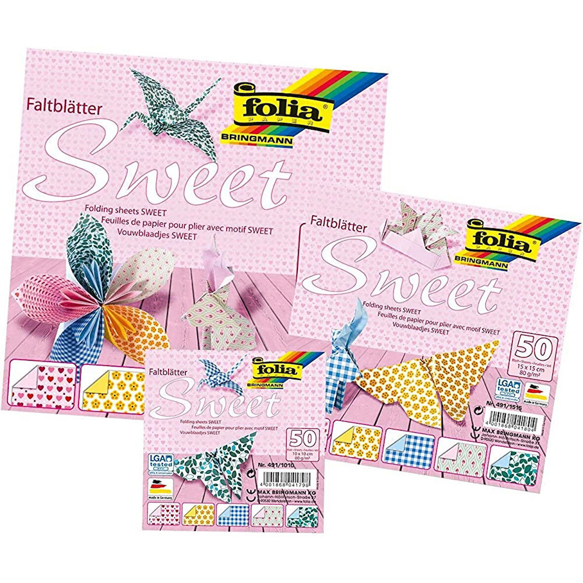 Supertrend Origami Kağıdı 15x15 cm. 5 Desen 50 Yaprak Sweet