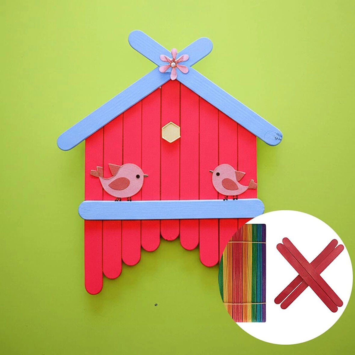 Karışık Renkli Dondurma Çubuğu 12cm