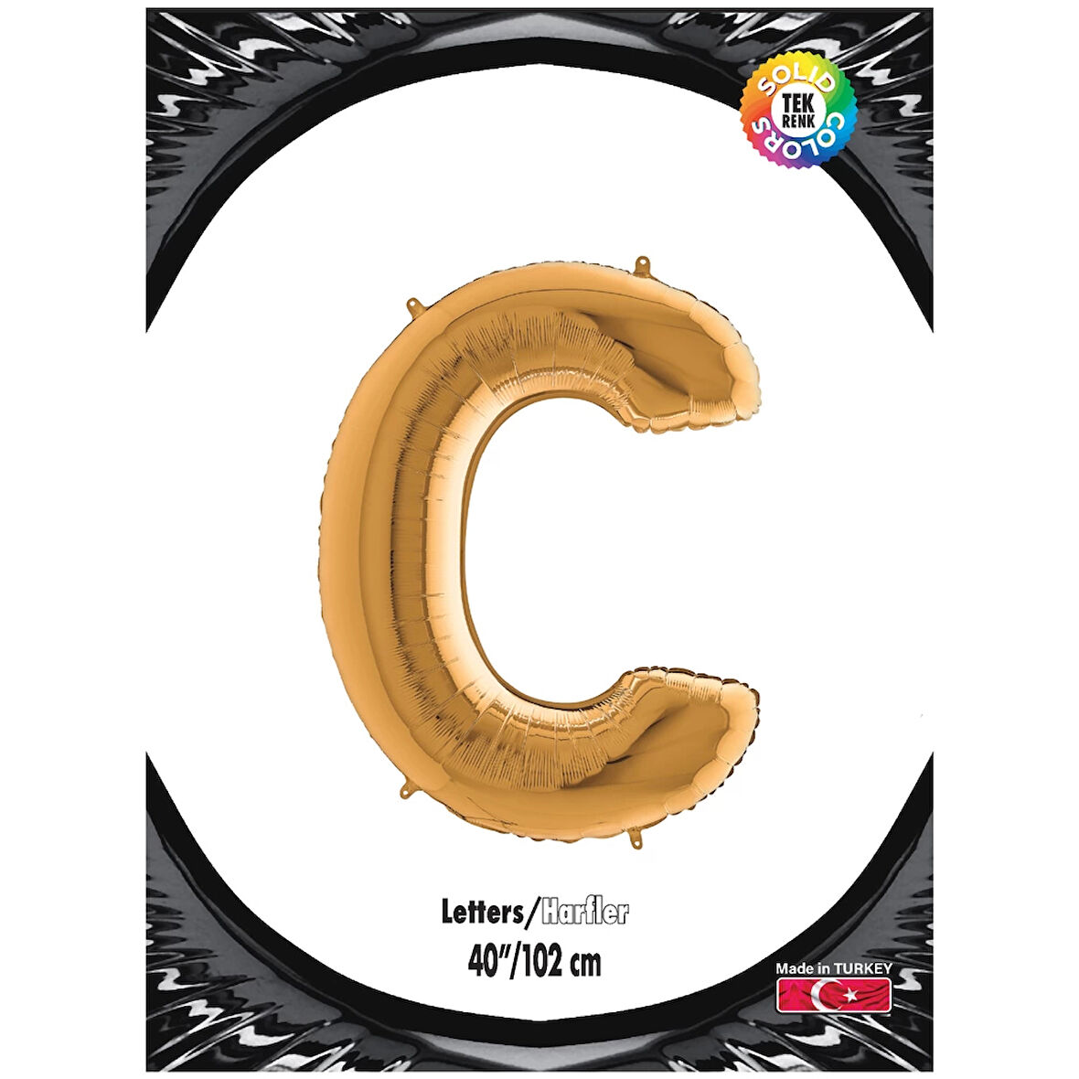 C Harf Altın Folyo Balon 40"