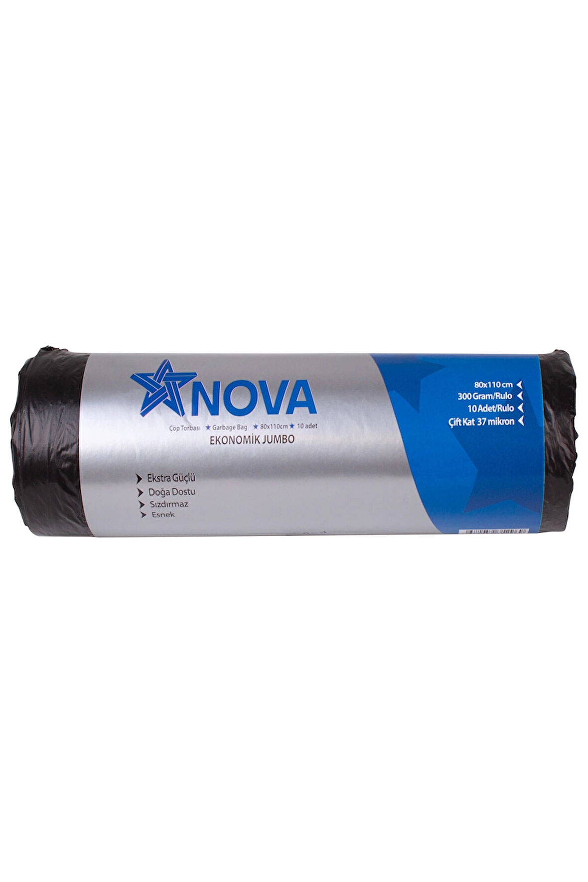 Jumbo Boy Çöp Torbası Siyah (300gr) 80x110cm 10lu