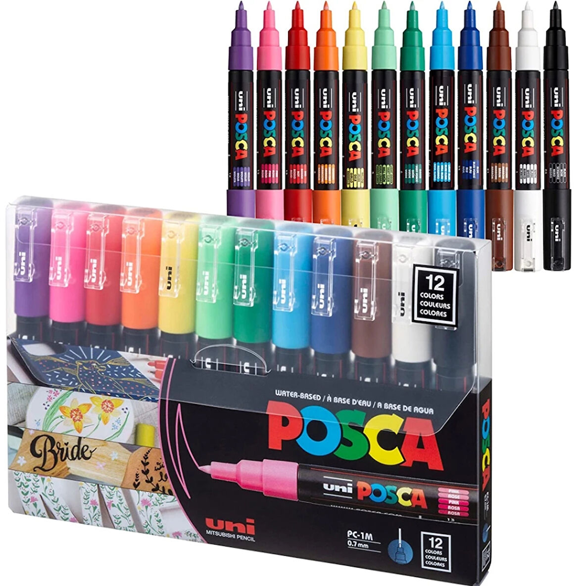 Supertrend Posca PC-1M 0.7 Su Bazlı Boyama Markörü Seti Pastel Renkler 12 RENK