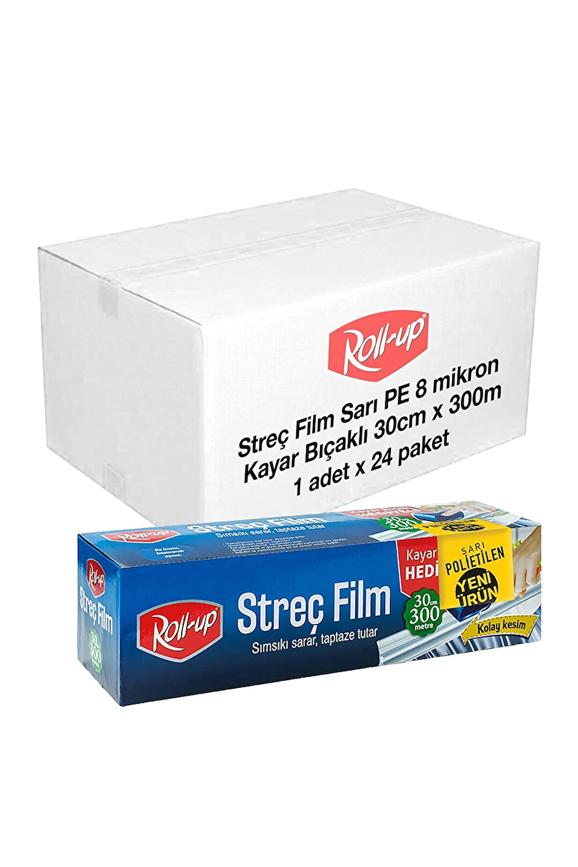 Supertrend Sarı PE Streç Film 30 cm x 300m 8mic x 24 Paket (Koli)