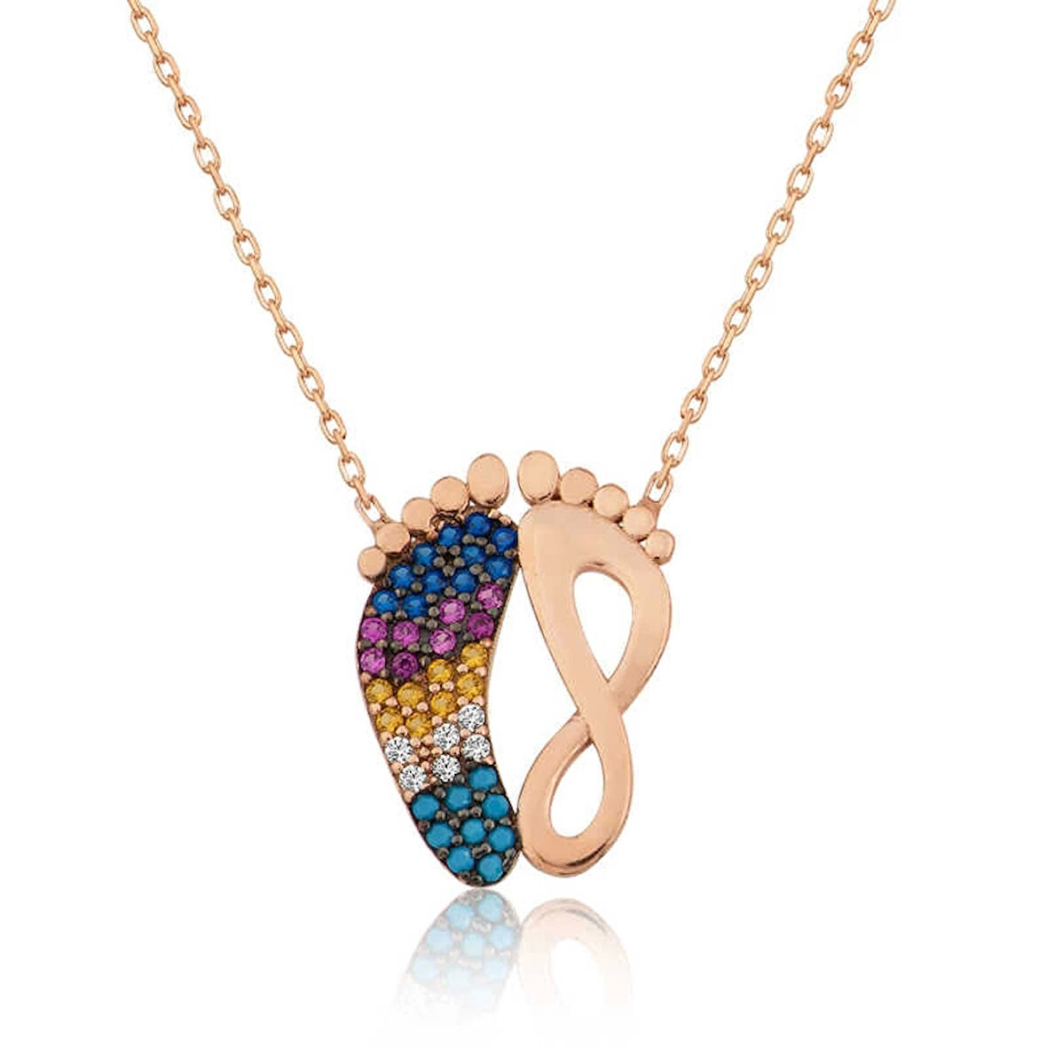 Supertrend Gümüş Rose Ayak İzi Kadın Kolye