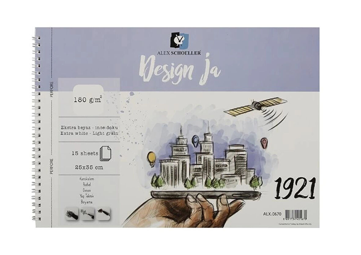 Supertrend Design Ja İnce Dokulu Resim ve Eskiz Çizim Defteri 180 gr. 25x35 cm. 15 Sayfa