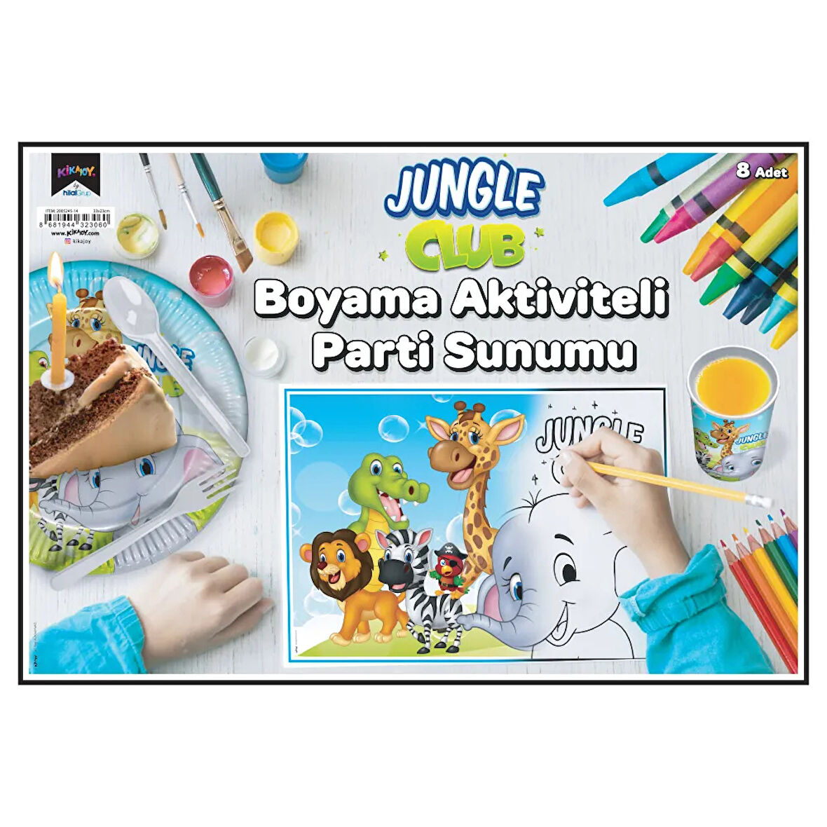 Jungle Club Boyama Aktiviteli Parti Sunumu 8li