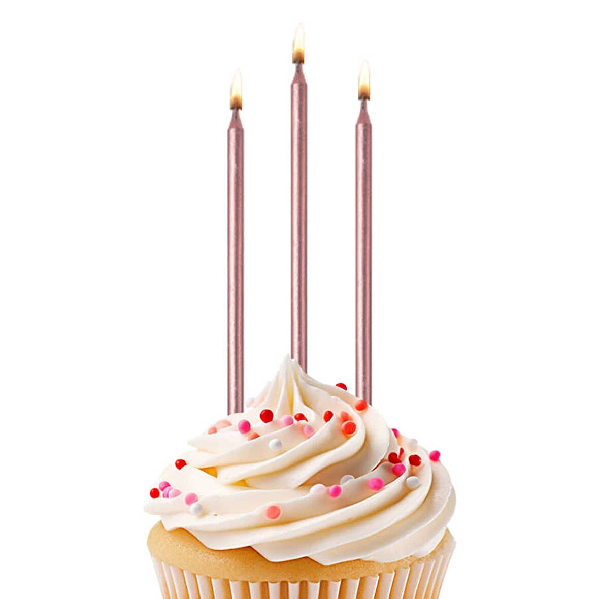 Metalik Bronz Doğum Günü Mumları
