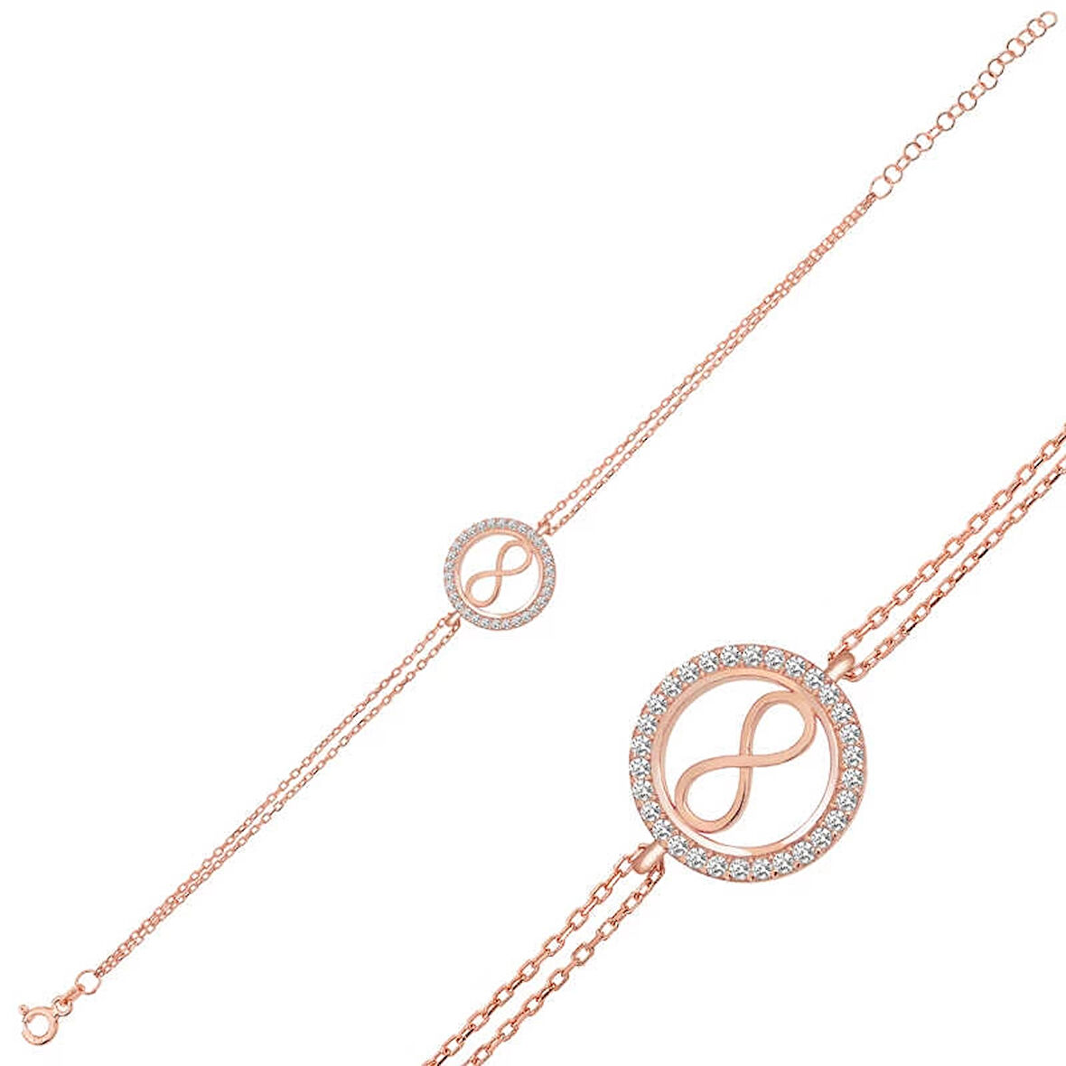 Supertrend Gümüş Rose Sonsuzluk Kadın Bileklik