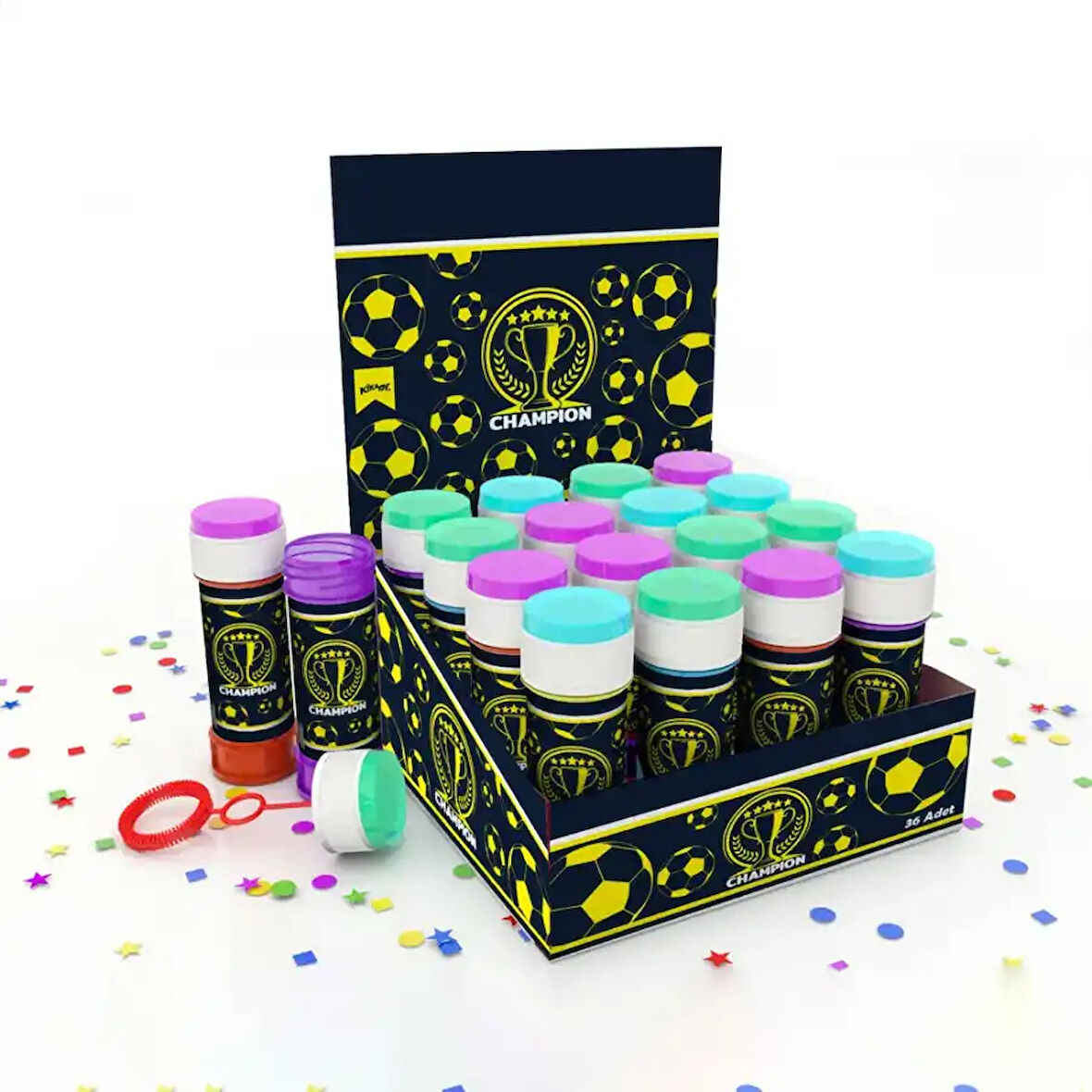 Champion Sarı Lacivert Köpük Balon