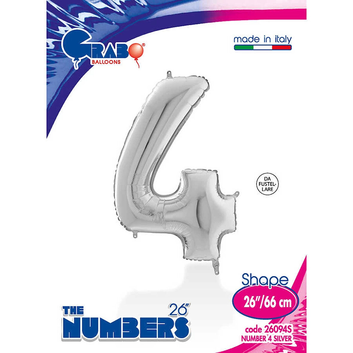 4 Rakam Supertrend Gümüş Folyo Balon 26"