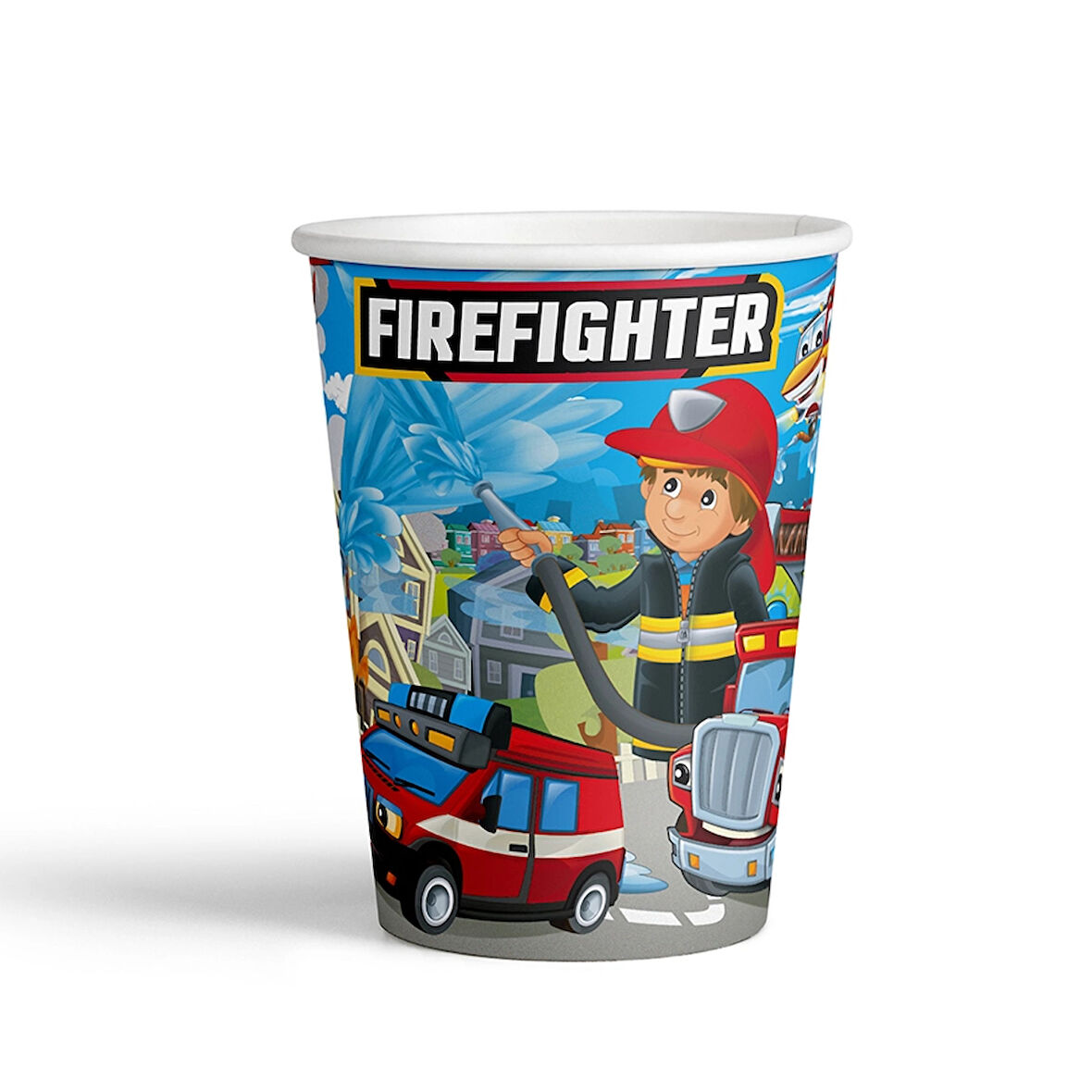 Firefighters Karton Bardak 8oz