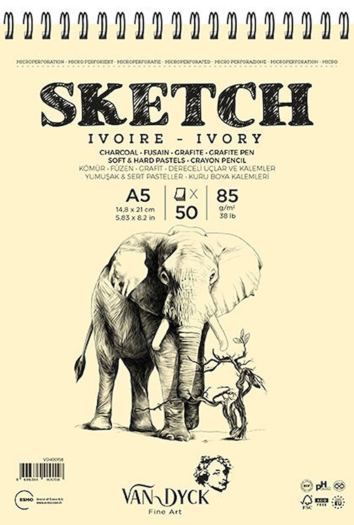 Supertrend Sketch Ivory(Fildişi) Eskiz Çizim Defteri Üstten Spiralli 85 gr. A5 50 yp.