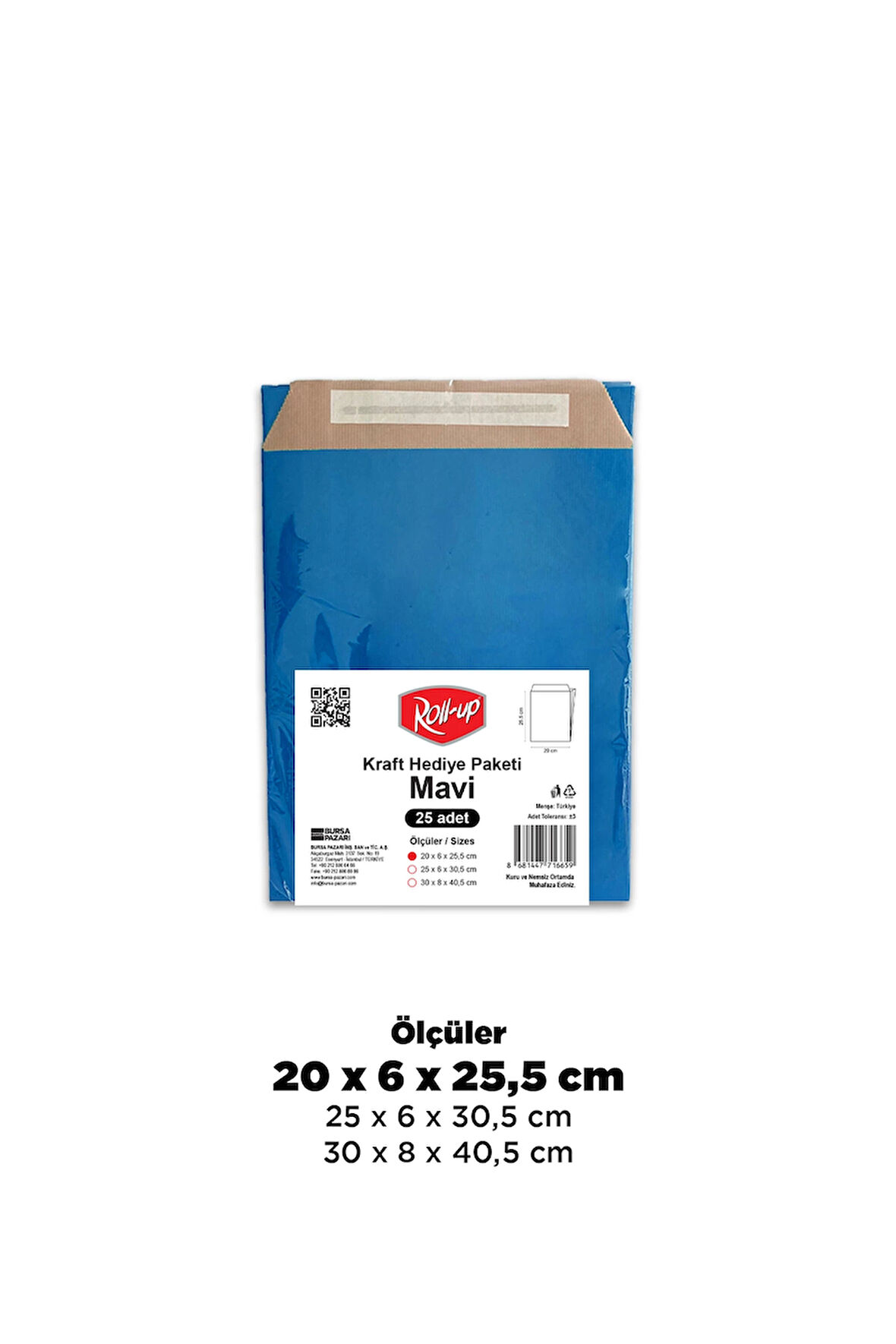 Supertrend Kraft Hediye Paketi Mavi 20x6x25,5x4,5 25li