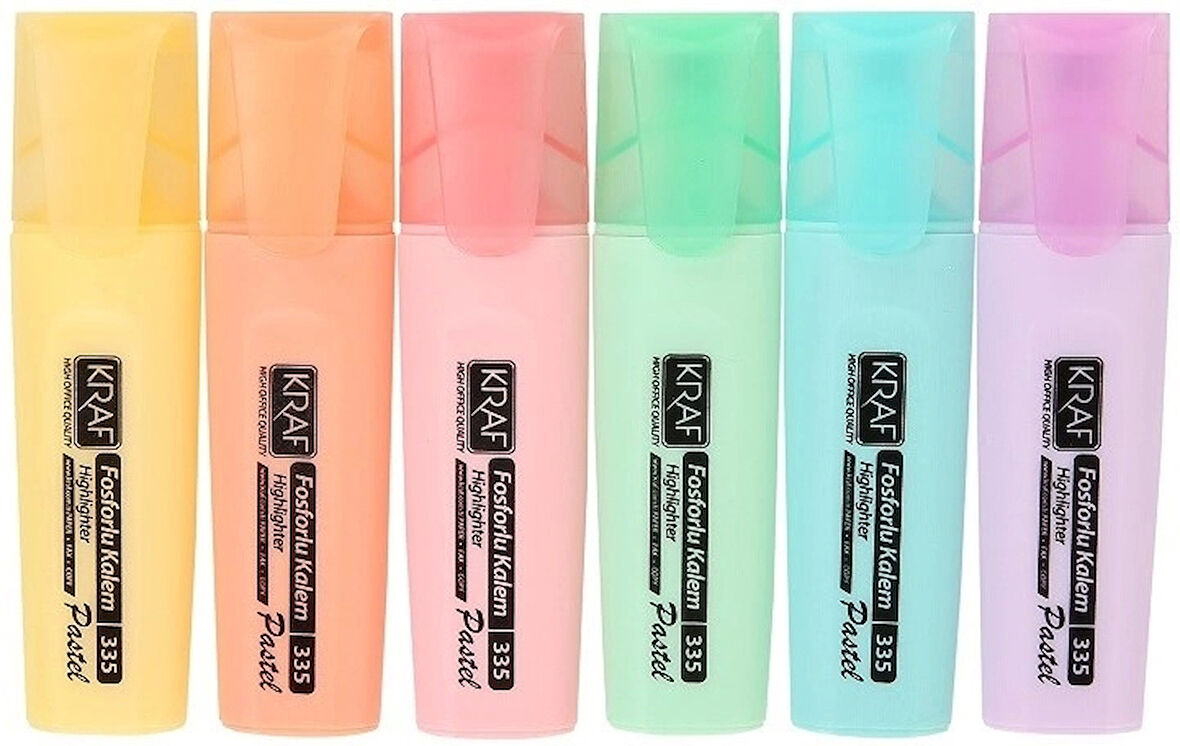 Supertrend Fosforlu İşaretleme Kalemi Seti 6 Renk Pastel Renkler