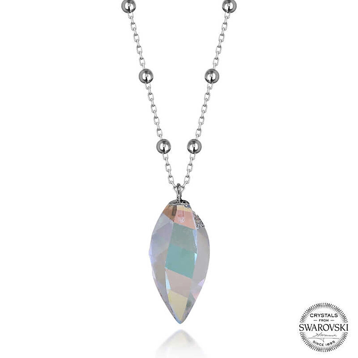 Supertrend Crystal Taşlı Top Zincir Gümüş Kadın Kolye