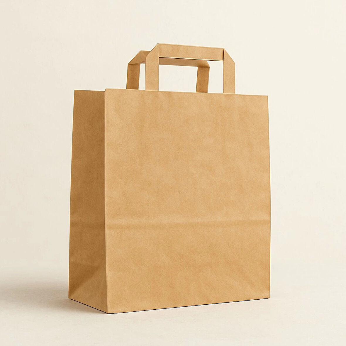 Düz Dıştan Saplı Kraft Çanta 18 x 24 x 8cm 200lü