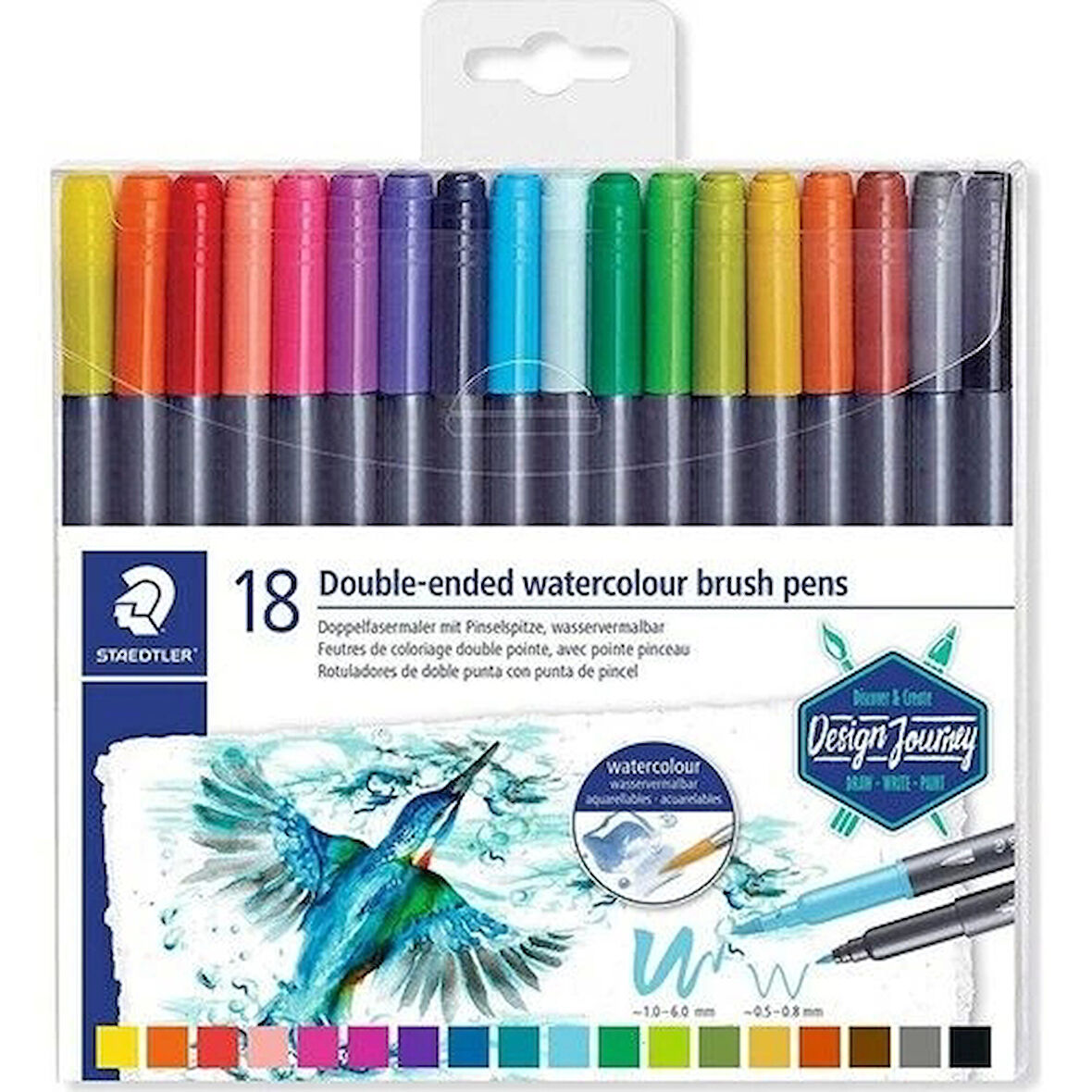 Supertrend Marsgraphic Duo Brush Pen Çift Taraflı Fırça Uçlu Marker Seti 18 Renk