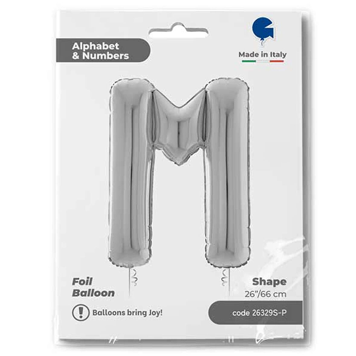 M Harf Supertrend Gümüş Folyo Balon 26"