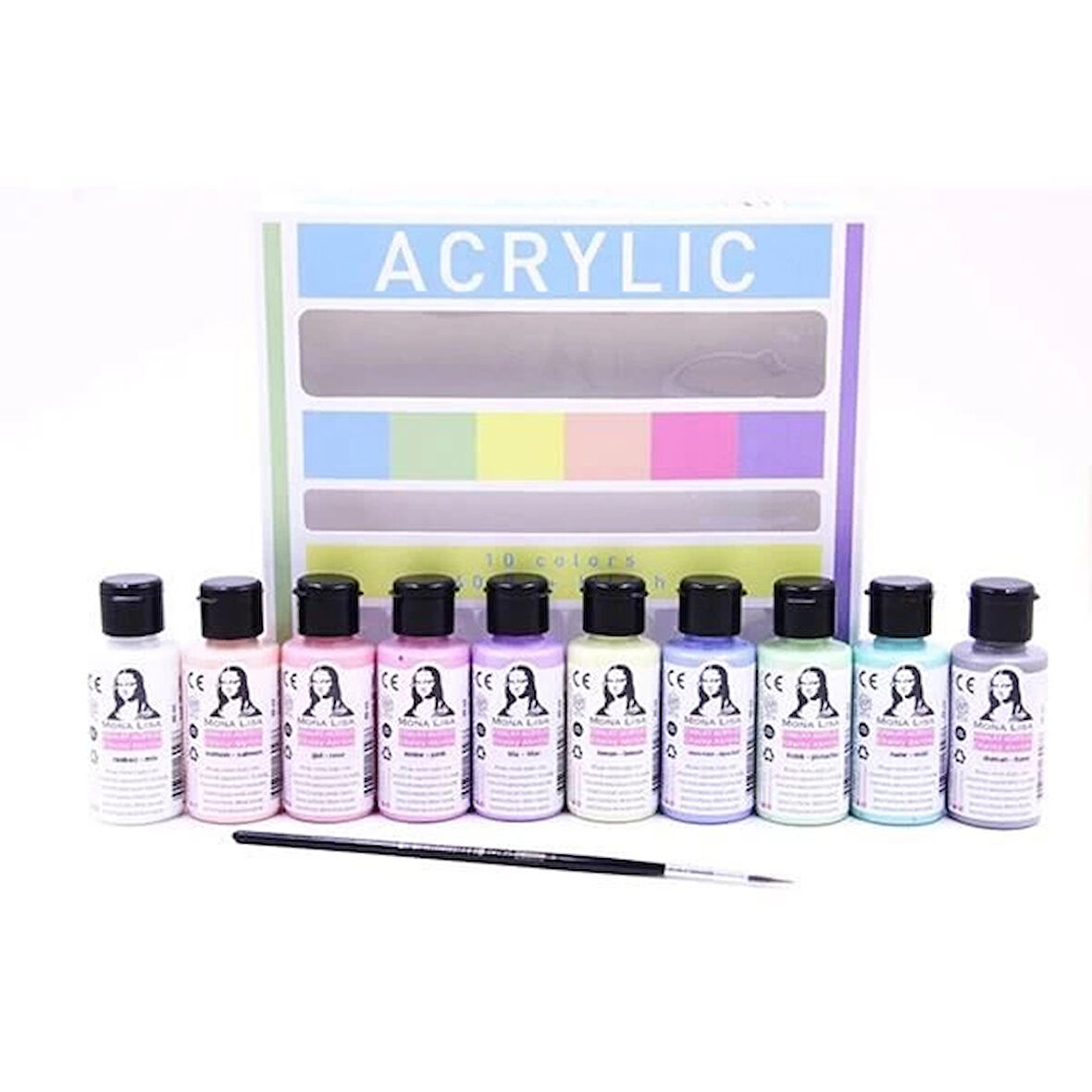 Supertrend Mona Lisa Chalky Akrilik Boya Seti 10 Renk x 40 ml. + Fırça