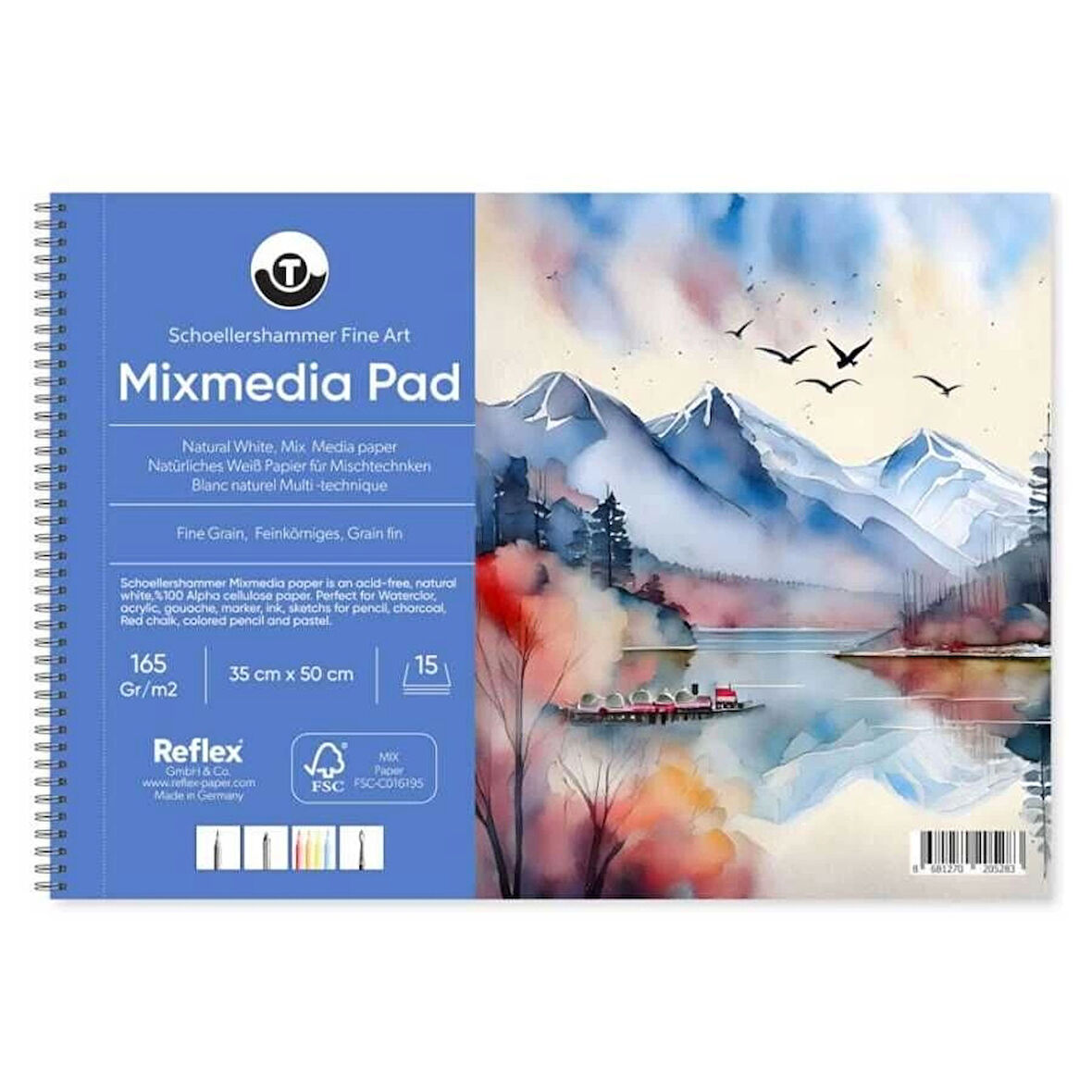 Supertrend Mix Media Pad Çok Amaçlı Eskiz Çizim Defteri 165 gr. 35x50 cm. 15 yaprak