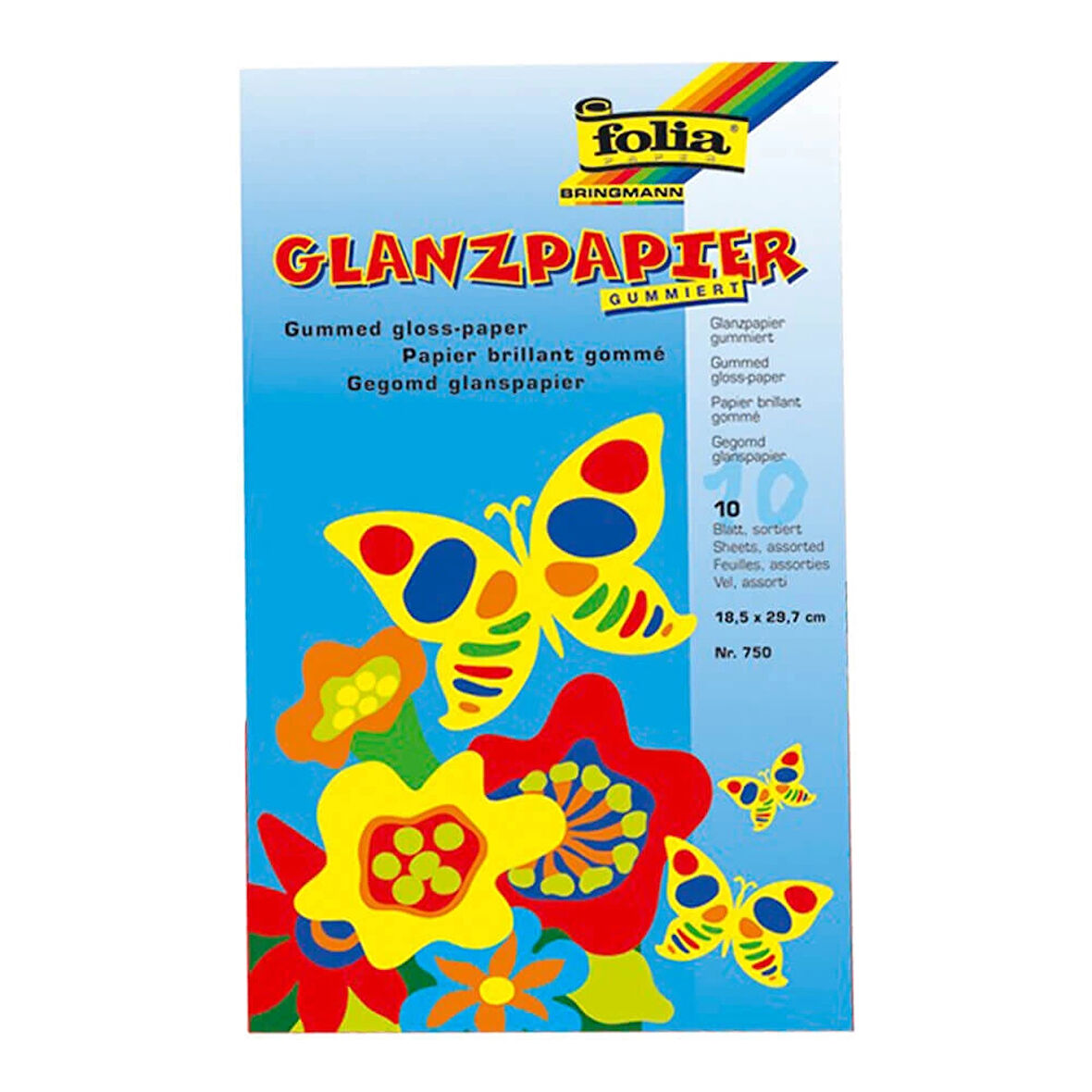 Supertrend Glanzpapier Parlak Elişi Kağıdı 10 Renk 18.5x29.5 cm.
