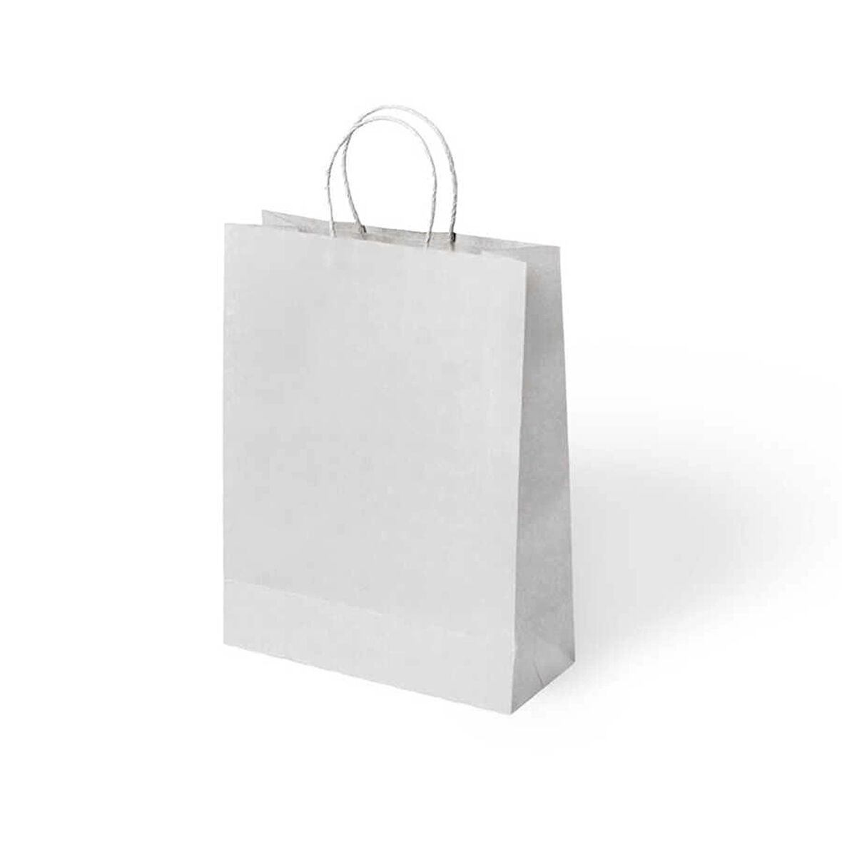 Beyaz Büküm Saplı Kraft Çanta 18x24cm