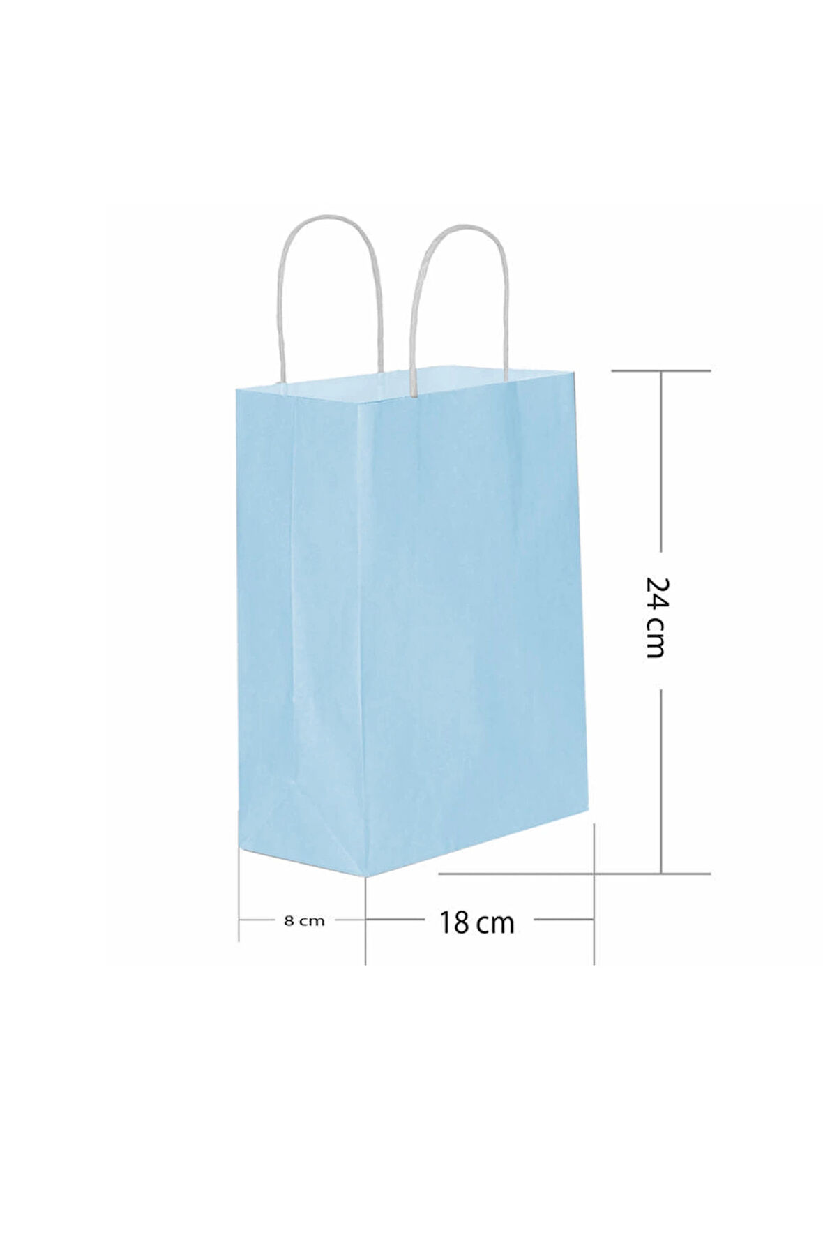 Supertrend Kraft Çanta Açık Mavi Küçük Boy 18x24cm 25li