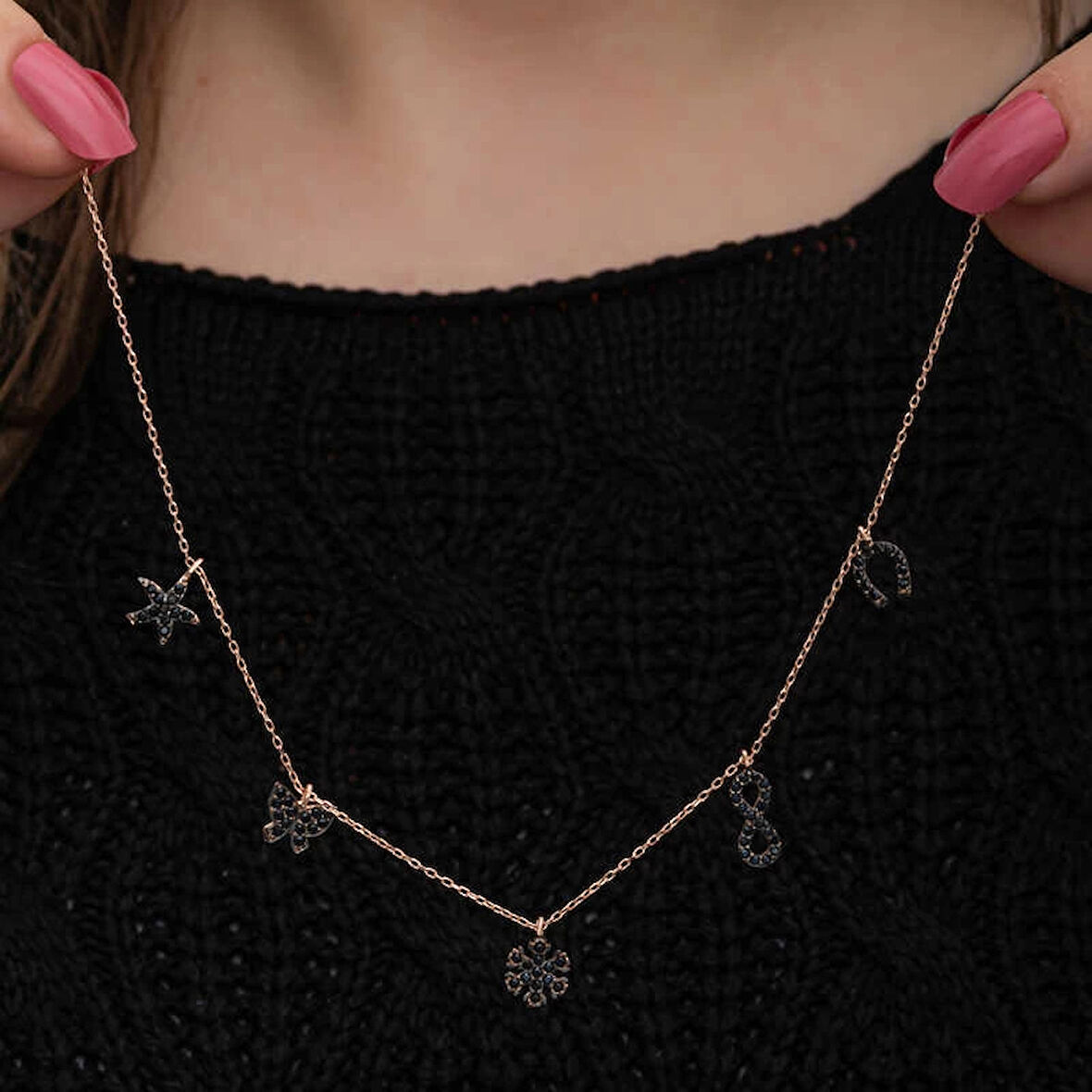 Supertrend Gümüş Rose Şans Kadın Kolye