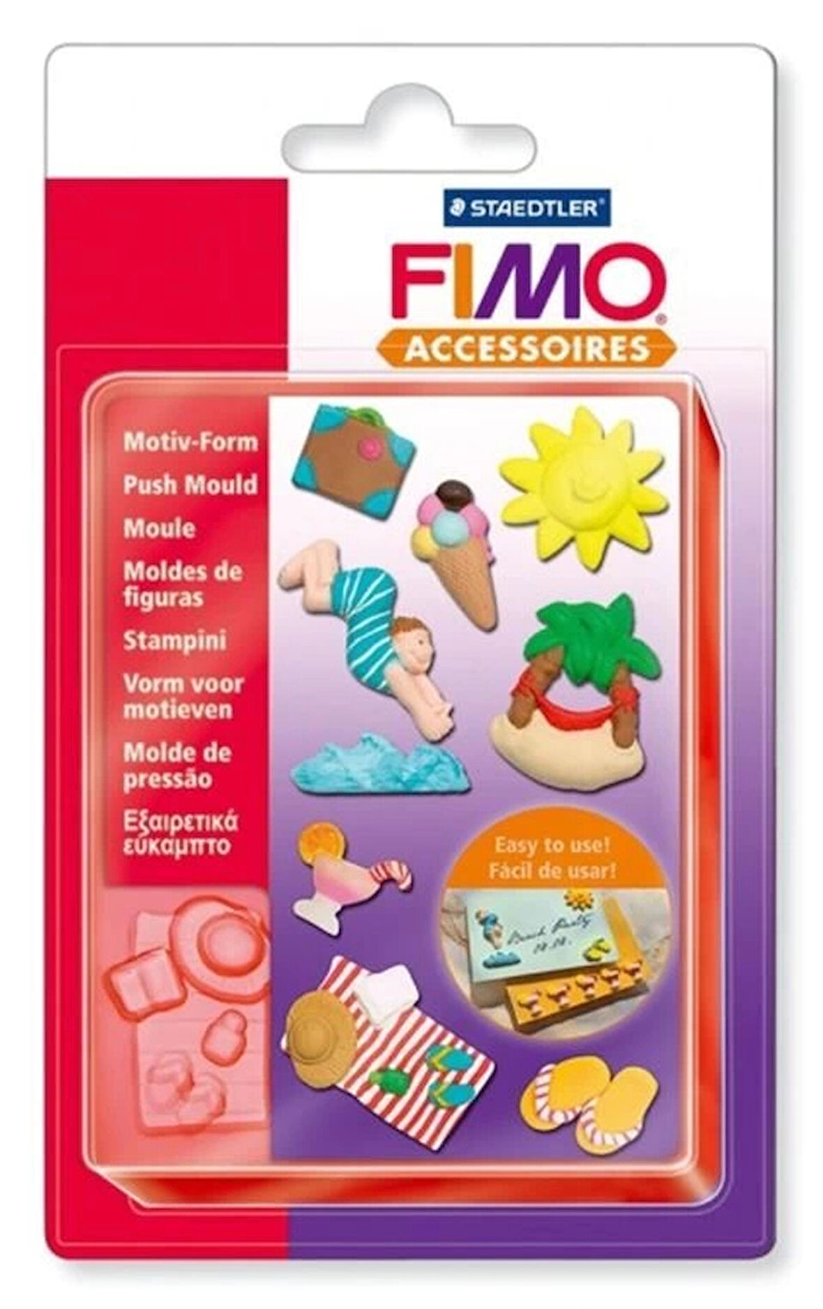 Supertrend Fimo Push Mould Esnek Silikon Polimer Kil Kalıbı TATİL