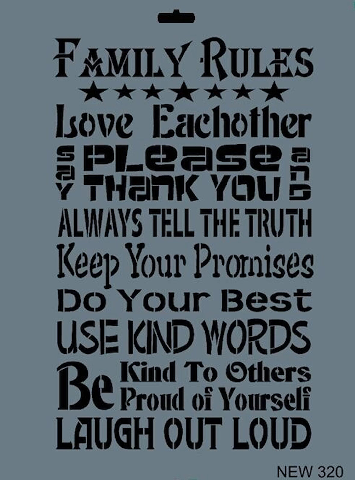 Supertrend Stencil Boyama Şablonu 25x35 cm. NEW-320