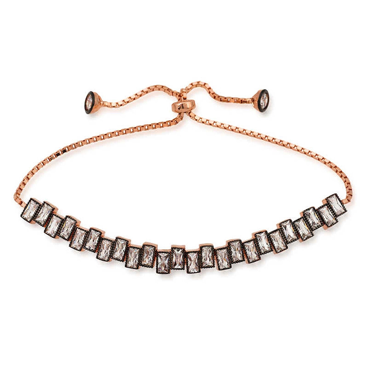 Supertrend Gümüş Rose Baget Taşlı Asansör Bileklik