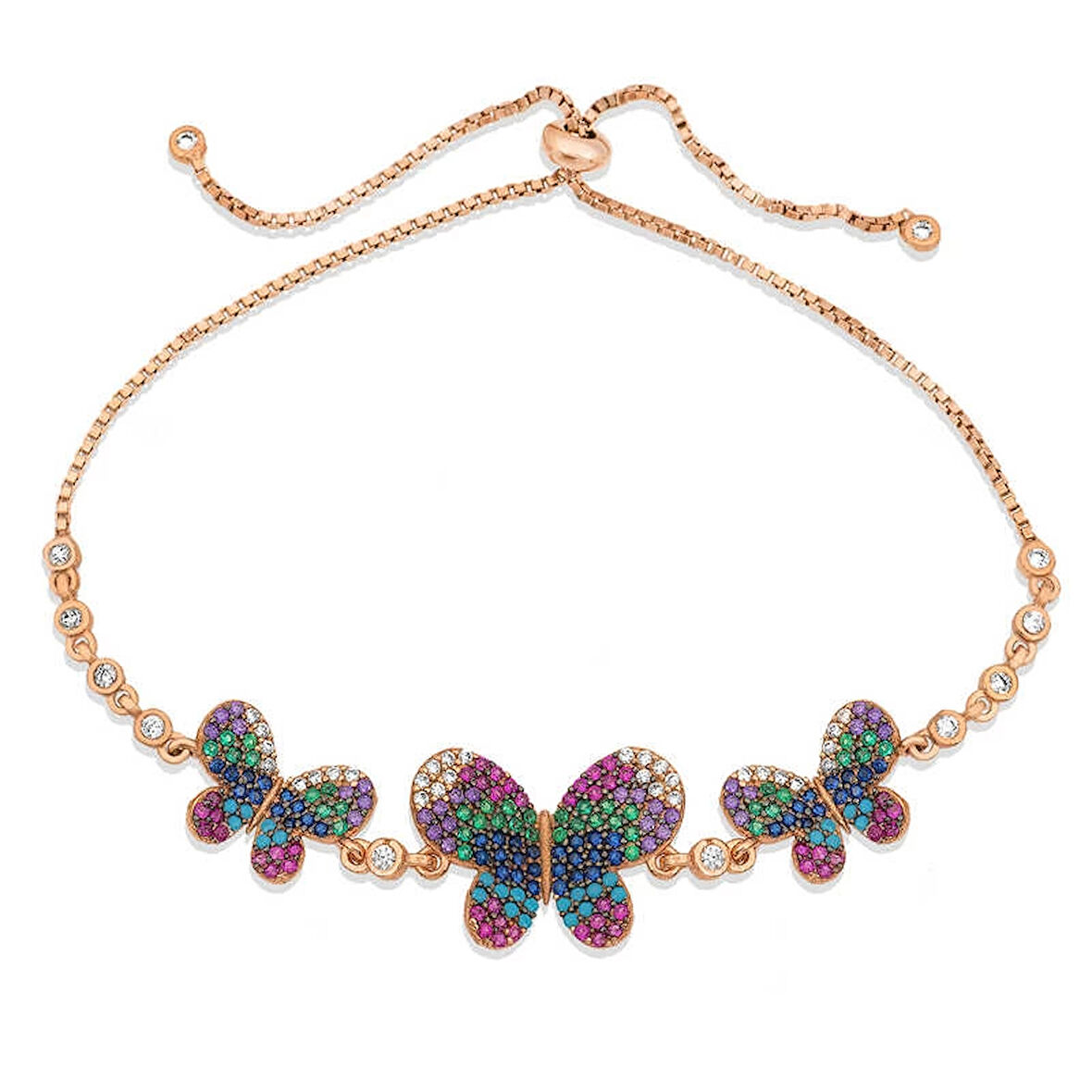 Supertrend Gümüş Rose Kelebekli Asansör Bileklik