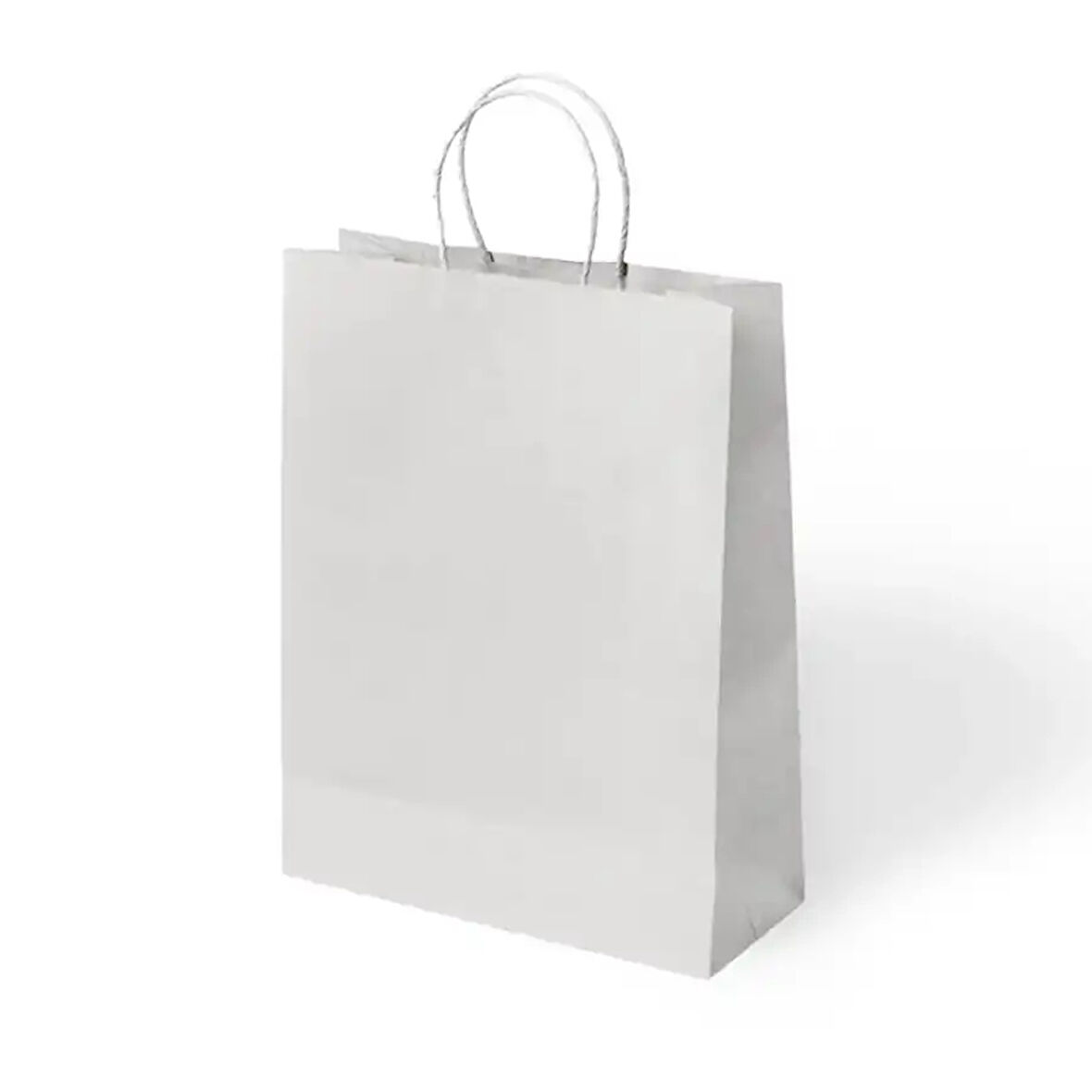 Beyaz Büküm Saplı Kraft Çanta 25x31cm