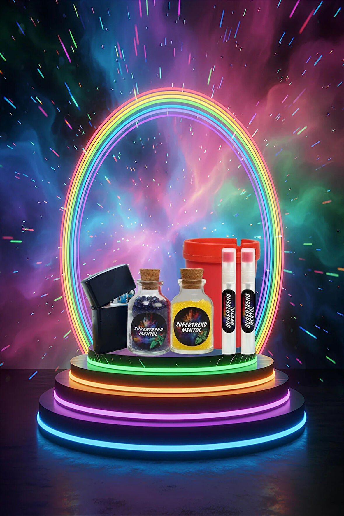 Mentol Topu 2000 Adet Lacivert ve Limon Mentol 1 Adet Apliaktör, Zippo Çakmak Hediye